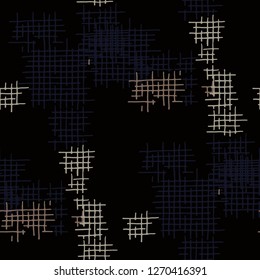 Grunge Seamless Lattice. Abstract Pattern. Trendy Hand Drawn Texture with Scratched Crossing Lines. Colorful Vector Pattern for Dress, Curtain, Tablecloth. Abstract Seamless Pattern.