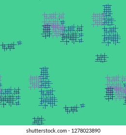 Grunge Seamless Lattice. Abstract Pattern. Vintage Hand Drawn Texture with Scribble Crossing Lines. Colorful Vector Pattern for Chintz, Curtain, Paper. Abstract Seamless Pattern.