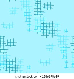 Grunge Seamless Lattice. Abstract Pattern. Trendy Hand Drawn Texture with Shabby Crossing Lines. Colorful Vector Pattern for Cotton, Print, Textile. Abstract Seamless Pattern.