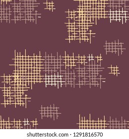 Grunge Seamless Lattice. Abstract Pattern. Vintage Hand Drawn Texture with Scribble Crossing Lines. Colorful Vector Pattern for Wallpaper, Print, Textile. Abstract Seamless Pattern.