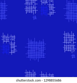 Grunge Seamless Lattice. Abstract Pattern. Modern Hand Drawn Texture with Scribble Crossing Lines. Colorful Vector Pattern for Dress, Paper, Tablecloth. Abstract Seamless Pattern.