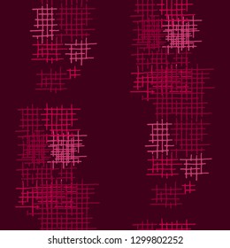 Grunge Seamless Lattice. Abstract Pattern. Retro Hand Drawn Texture with Scratched Crossing Lines. Colorful Vector Pattern for Wallpaper, Print, Cotton. Abstract Seamless Pattern.