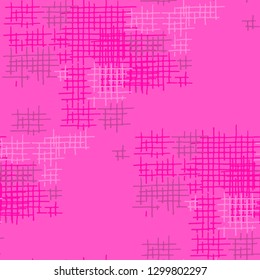 Grunge Seamless Lattice. Abstract Pattern. Retro Hand Drawn Texture with Scratched Crossing Lines. Colorful Vector Pattern for Linen, Paper, Tablecloth. Abstract Seamless Pattern.