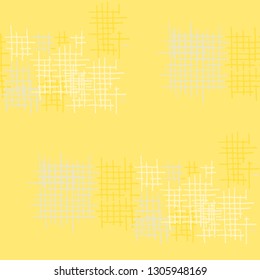 Grunge Seamless Lattice. Abstract Pattern. Retro Hand Drawn Texture with Scratched Crossing Lines. Colorful Vector Pattern for Cotton, Print, Textile. Abstract Seamless Pattern.