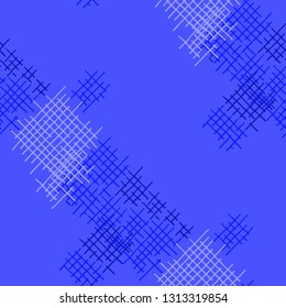 Grunge Seamless Lattice. Abstract Pattern. Modern Hand Drawn Texture with Scribble Crossing Lines. Colorful Vector Pattern for Wallpaper, Cotton, Textile. Abstract Seamless Pattern.