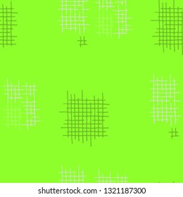 Grunge Seamless Lattice. Abstract Pattern. Modern Hand Drawn Texture with Scratched Crossing Lines. Colorful Vector Pattern for Dress, Paper, Tablecloth. Abstract Seamless Pattern.