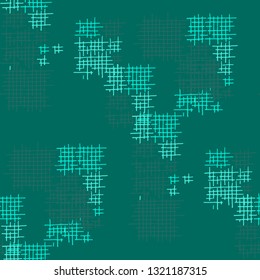 Grunge Seamless Lattice. Abstract Pattern. Trendy Hand Drawn Texture with Scratched Crossing Lines. Colorful Vector Pattern for Cotton, Print, Calico. Abstract Seamless Pattern.