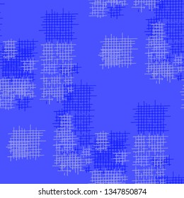 Grunge Seamless Lattice. Abstract Pattern. Trendy Hand Drawn Texture with Scratched Crossing Lines. Colorful Vector Pattern for Wallpaper, Print, Cotton. Abstract Seamless Pattern.