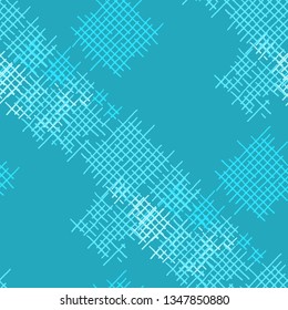 Grunge Seamless Lattice. Abstract Pattern. Modern Hand Drawn Texture with Shabby Crossing Lines. Colorful Vector Pattern for Wallpaper, Print, Textile. Abstract Seamless Pattern.