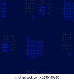 Grunge Seamless Lattice. Abstract Pattern. Retro Hand Drawn Texture with Scribble Crossing Lines. Colorful Vector Pattern for Dress, Curtain, Paper. Abstract Seamless Pattern.
