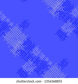 Grunge Seamless Lattice. Abstract Pattern. Vintage Hand Drawn Texture with Scribble Crossing Lines. Colorful Vector Pattern for Wallpaper, Print, Cotton. Abstract Seamless Pattern.