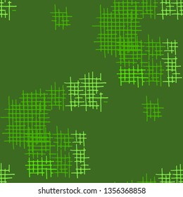 Grunge Seamless Lattice. Abstract Pattern. Modern Hand Drawn Texture with Scratched Crossing Lines. Colorful Vector Pattern for Linen, Paper, Tablecloth. Abstract Seamless Pattern.