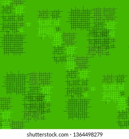 Grunge Seamless Lattice. Abstract Pattern. Retro Hand Drawn Texture with Scratched Crossing Lines. Colorful Vector Pattern for Print, Fabric, Cloth. Abstract Seamless Pattern.
