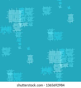 Grunge Seamless Lattice. Abstract Pattern. Vintage Hand Drawn Texture with Shabby Crossing Lines. Colorful Vector Pattern for Print, Fabric, Cloth. Abstract Seamless Pattern.