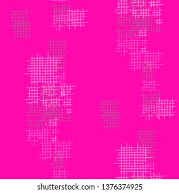 Grunge Seamless Lattice. Abstract Pattern. Modern Hand Drawn Texture with Scribble Crossing Lines. Colorful Vector Pattern for Cotton, Calico, Textile. Abstract Seamless Pattern.