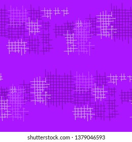 Grunge Seamless Lattice. Abstract Pattern. Retro Hand Drawn Texture with Scribble Crossing Lines. Colorful Vector Pattern for Cotton, Print, Calico. Abstract Seamless Pattern.