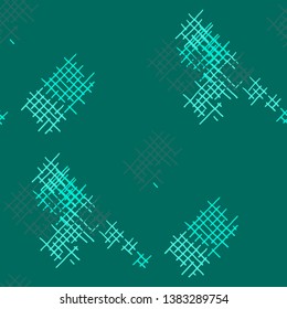 Grunge Seamless Lattice. Abstract Pattern. Modern Hand Drawn Texture with Scribble Crossing Lines. Colorful Vector Pattern for Cotton, Print, Calico. Abstract Seamless Pattern.