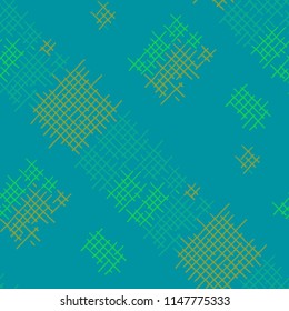 Grunge Seamless Mesh. Abstract Pattern. Vintage Hand Drawn Texture with Scribble Crossing Lines. Colorful Vector Pattern for Wallpaper, Print, Textile. Abstract Seamless Pattern.