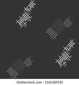 Grunge Seamless Mesh. Abstract Pattern. Trendy Hand Drawn Texture with Scratched Crossing Lines. Black and White Vector Pattern for Calico, Print, Textile. Abstract Seamless Pattern.