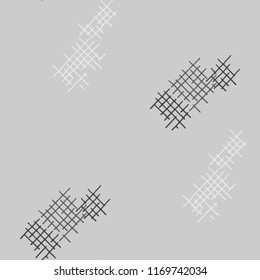 Grunge Seamless Mesh. Abstract Pattern. Modern Hand Drawn Texture with Shabby Crossing Lines. Black and White Vector Pattern for Print, Cloth, Fabric. Abstract Seamless Pattern.