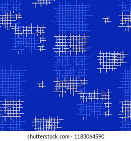 Grunge Seamless Mesh. Abstract Pattern. Vintage Hand Drawn Texture with Shabby Crossing Lines. Colorful Vector Pattern for Wallpaper, Fabric, Print. Abstract Seamless Pattern.