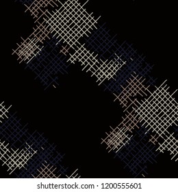 Grunge Seamless Mesh. Abstract Pattern. Modern Hand Drawn Texture with Scribble Crossing Lines. Colorful Vector Pattern for Fabric, Cloth, Textile. Abstract Seamless Pattern.