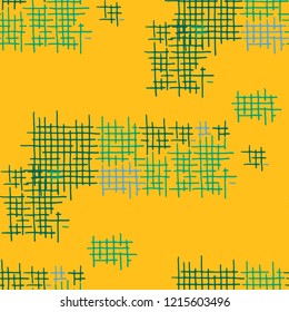 Grunge Seamless Mesh. Abstract Pattern. Modern Hand Drawn Texture with Scratched Crossing Lines. Colorful Vector Pattern for Cotton, Print, Textile. Abstract Seamless Pattern.