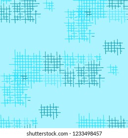 Grunge Seamless Mesh. Abstract Pattern. Retro Hand Drawn Texture with Scribble Crossing Lines. Colorful Vector Pattern for Dress, Paper, Tablecloth. Abstract Seamless Pattern.