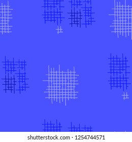 Grunge Seamless Mesh. Abstract Pattern. Modern Hand Drawn Texture with Scratched Crossing Lines. Colorful Vector Pattern for Wallpaper, Print, Textile. Abstract Seamless Pattern.