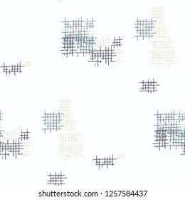 Grunge Seamless Mesh. Abstract Pattern. Vintage Hand Drawn Texture with Scribble Crossing Lines. Colorful Vector Pattern for Wallpaper, Cotton, Textile. Abstract Seamless Pattern.