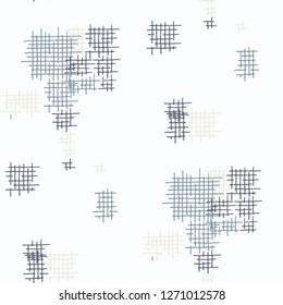 Grunge Seamless Mesh. Abstract Pattern. Modern Hand Drawn Texture with Scribble Crossing Lines. Colorful Vector Pattern for Calico, Print, Textile. Abstract Seamless Pattern.