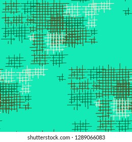 Grunge Seamless Mesh. Abstract Pattern. Vintage Hand Drawn Texture with Shabby Crossing Lines. Colorful Vector Pattern for Wallpaper, Fabric, Print. Abstract Seamless Pattern.