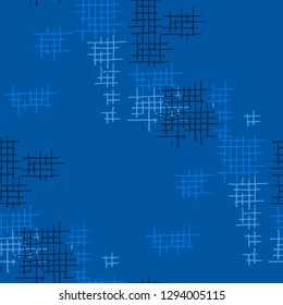 Grunge Seamless Mesh. Abstract Pattern. Retro Hand Drawn Texture with Scratched Crossing Lines. Colorful Vector Pattern for Chintz, Curtain, Paper. Abstract Seamless Pattern.