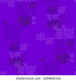 Grunge Seamless Mesh. Abstract Pattern. Trendy Hand Drawn Texture with Shabby Crossing Lines. Colorful Vector Pattern for Dress, Curtain, Tablecloth. Abstract Seamless Pattern.