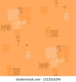 Grunge Seamless Mesh. Abstract Pattern. Retro Hand Drawn Texture with Shabby Crossing Lines. Colorful Vector Pattern for Cotton, Print, Calico. Abstract Seamless Pattern.