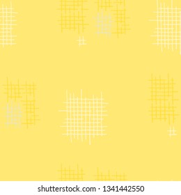 Grunge Seamless Mesh. Abstract Pattern. Trendy Hand Drawn Texture with Scratched Crossing Lines. Colorful Vector Pattern for Linen, Paper, Tablecloth. Abstract Seamless Pattern.