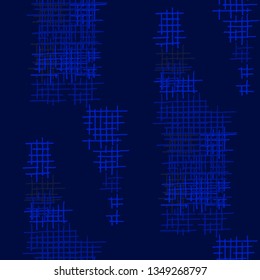 Grunge Seamless Mesh. Abstract Pattern. Retro Hand Drawn Texture with Scribble Crossing Lines. Colorful Vector Pattern for Print, Fabric, Cloth. Abstract Seamless Pattern.