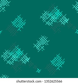 Grunge Seamless Mesh. Abstract Pattern. Retro Hand Drawn Texture with Scratched Crossing Lines. Colorful Vector Pattern for Cotton, Calico, Textile. Abstract Seamless Pattern.