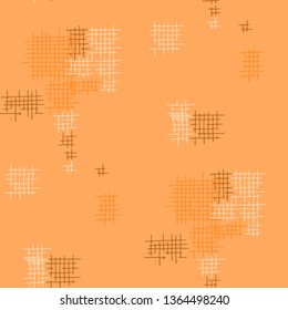 Grunge Seamless Mesh. Abstract Pattern. Retro Hand Drawn Texture with Scratched Crossing Lines. Colorful Vector Pattern for Wallpaper, Fabric, Print. Abstract Seamless Pattern.