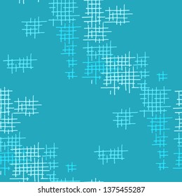 Grunge Seamless Mesh. Abstract Pattern. Modern Hand Drawn Texture with Scratched Crossing Lines. Colorful Vector Pattern for Wallpaper, Print, Cotton. Abstract Seamless Pattern.
