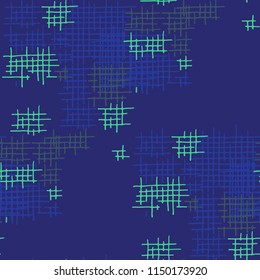 Grunge Seamless Net. Abstract Pattern. Retro Hand Drawn Texture with Shabby Crossing Lines. Colorful Vector Pattern for Wallpaper, Print, Cotton. Abstract Seamless Pattern.