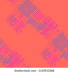 Grunge Seamless Net. Abstract Pattern. Modern Hand Drawn Texture with Scribble Crossing Lines. Colorful Vector Pattern for Wallpaper, Print, Cotton. Abstract Seamless Pattern.