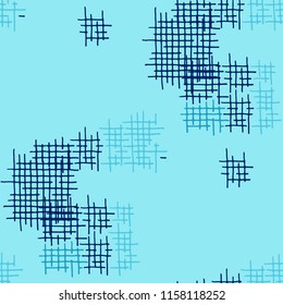 Grunge Seamless Net. Abstract Pattern. Modern Hand Drawn Texture with Shabby Crossing Lines. Colorful Vector Pattern for Wallpaper, Fabric, Print. Abstract Seamless Pattern.