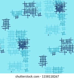 Grunge Seamless Net. Abstract Pattern. Vintage Hand Drawn Texture with Scribble Crossing Lines. Colorful Vector Pattern for Calico, Print, Textile. Abstract Seamless Pattern.