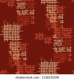 Grunge Seamless Net. Abstract Pattern. Vintage Hand Drawn Texture with Shabby Crossing Lines. Colorful Vector Pattern for Cotton, Print, Calico. Abstract Seamless Pattern.