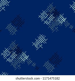 Grunge Seamless Net. Abstract Pattern. Vintage Hand Drawn Texture with Shabby Crossing Lines. Colorful Vector Pattern for Cotton, Print, Textile. Abstract Seamless Pattern.