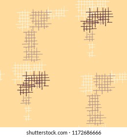 Grunge Seamless Net. Abstract Pattern. Vintage Hand Drawn Texture with Shabby Crossing Lines. Colorful Vector Pattern for Print, Cloth, Fabric. Abstract Seamless Pattern.