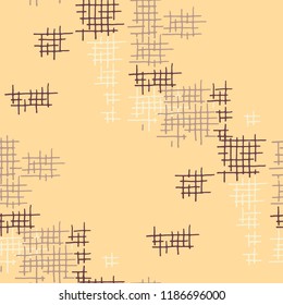 Grunge Seamless Net. Abstract Pattern. Vintage Hand Drawn Texture with Scratched Crossing Lines. Colorful Vector Pattern for Cotton, Print, Calico. Abstract Seamless Pattern.