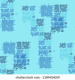 Grunge Seamless Net. Abstract Pattern. Modern Hand Drawn Texture with Scribble Crossing Lines. Colorful Vector Pattern for Wallpaper, Cotton, Textile. Abstract Seamless Pattern.