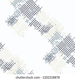 Grunge Seamless Net. Abstract Pattern. Trendy Hand Drawn Texture with Scribble Crossing Lines. Colorful Vector Pattern for Chintz, Curtain, Paper. Abstract Seamless Pattern.
